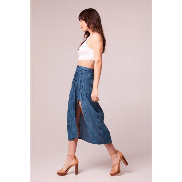 Band of the Free NWT Women's Celene Deep Teal Layered Midi Skirt - L - Picture 4 of 12